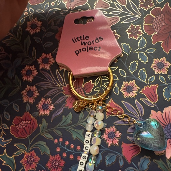 LITTLE WORDS PROJECT O/S Keychain -Blue Heart, Gold Chain, Beads ‘YOU GOT THIS’! - Picture 3 of 8